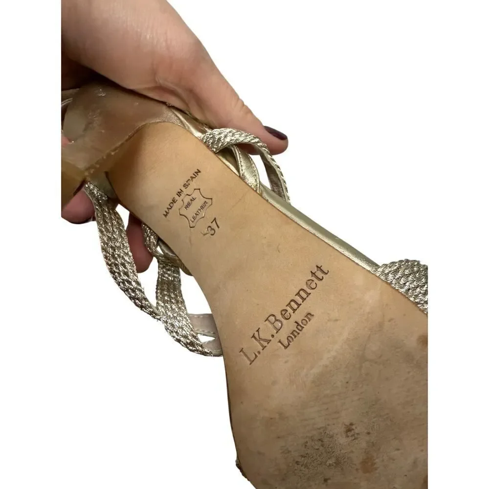 LK Bennett Gold Heels Sz. 37 (US 6.5)